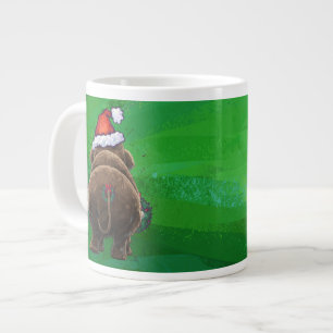 Caneca De Café Grande Festivo Mastodon Verde