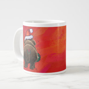Caneca De Café Grande Festivo Mastodon Vermelho