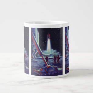 Caneca De Café Grande Ficção Científica Vintage Alienígenas Fazem Sinal 