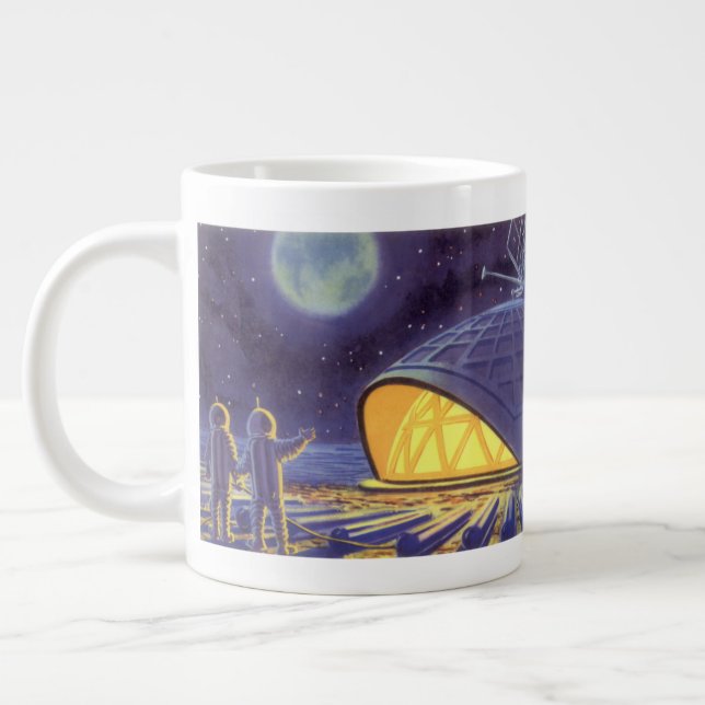 Caneca De Café Grande Ficção Científica Vintage Alienígenas no Planeta A (Esquerda)