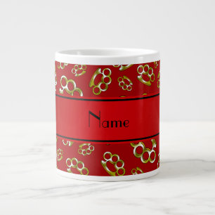 Caneca De Café Grande Ficheiros de bronze vermelho de nome personalizado