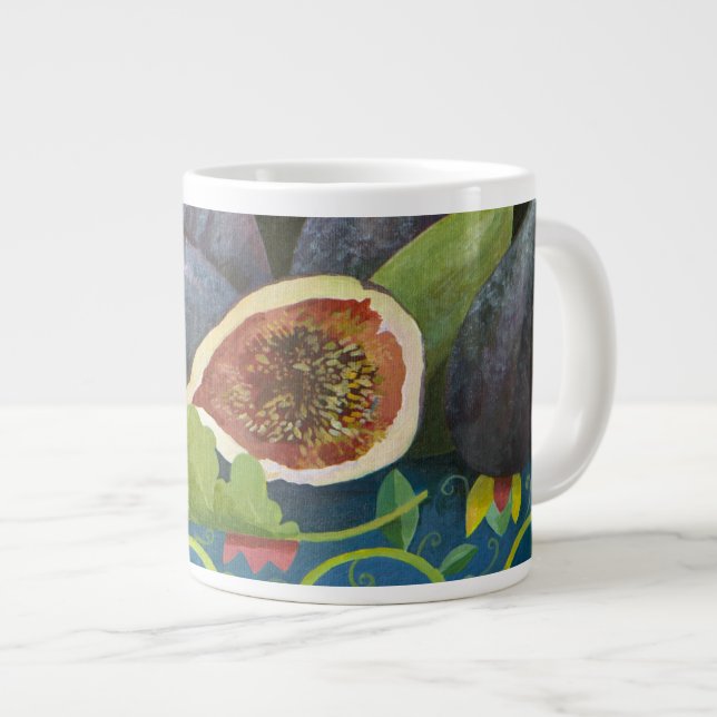 Caneca De Café Grande Figos no preto 2014 (Frente Esquerda)