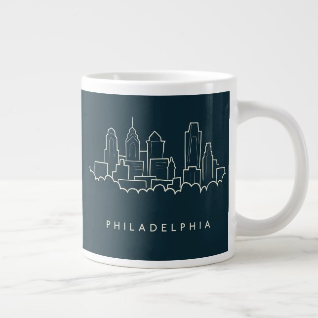 Caneca De Café Grande Filadélfia Pennsylvania Skyline (Direita)