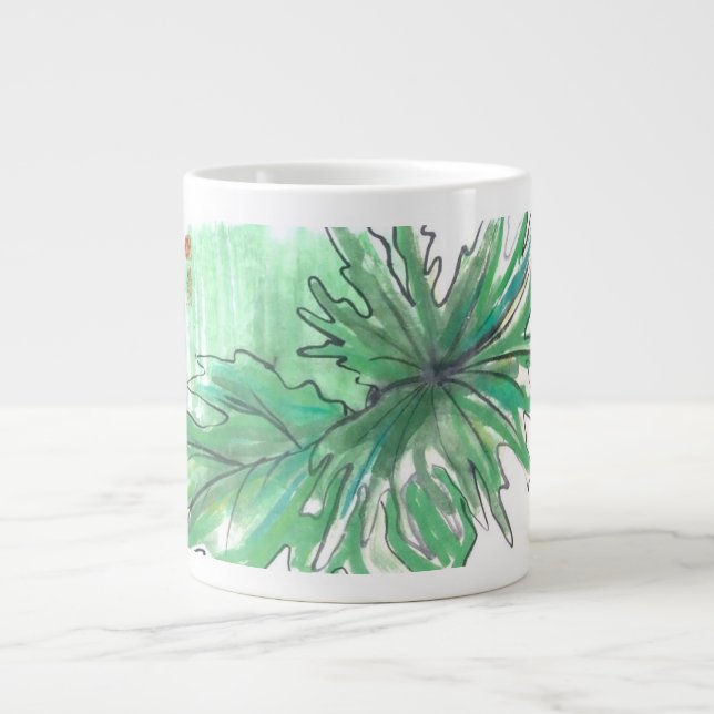 Caneca De Café Grande Filodendron deixa Espresso Mug (Frente)