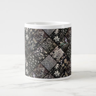 Caneca De Café Grande Filtragem de retalhos preto e branco