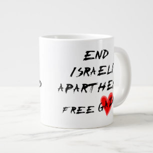 Caneca De Café Grande Fim do Apartheid Israelita em Gaza
