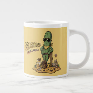 Caneca De Café Grande Fique Afiado Lenda do Deserto Ilustração do Cacto 