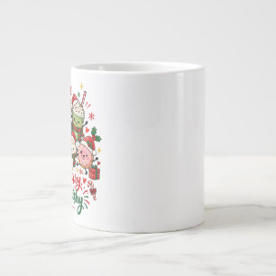 Caneca De Café Grande Fique Alegre Fique Macio Chocolate Quente de Natal