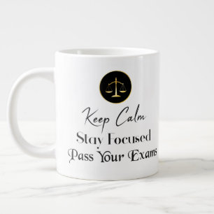 Caneca De Café Grande Fique Calmo. Fiquem Focados. Passar Os Seus Exames
