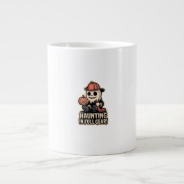 Caneca De Café Grande Firefighter Boo – Spooky Cute Halloween Ghost