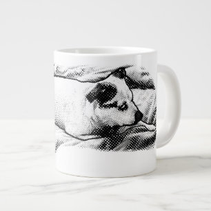 Caneca De Café Grande Fireside Terrier com Especkles de Neve