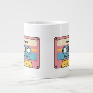 Caneca De Café Grande Fita Cassete Personalizada de Love Jams – Nome Per