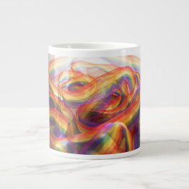 Caneca De Café Grande fita de arco-íris transparente em cascata gerada p