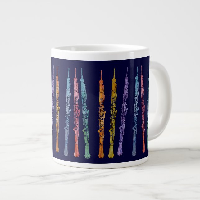 Caneca De Café Grande Fita de Oboes (Frente Esquerda)