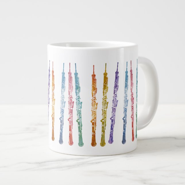 Caneca De Café Grande Fita de Oboes (Frente Esquerda)