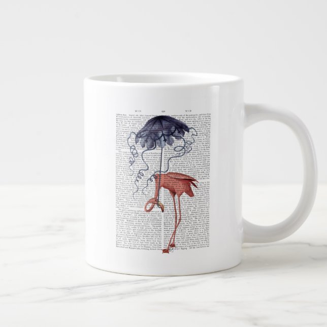 Caneca De Café Grande Flamingo e Parasol (Direita)