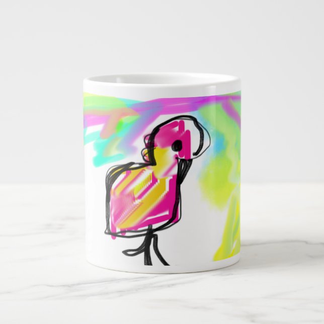 Caneca De Café Grande Flamingo Joy (Frente)