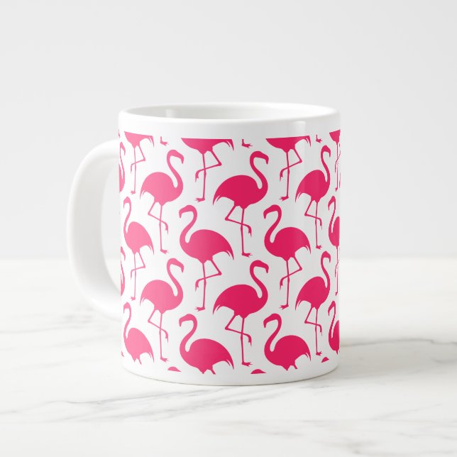 Caneca De Café Grande Flamingo Rosa Jumbo (Frente Esquerda)