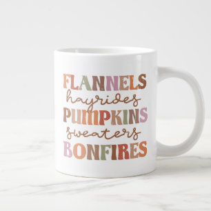 Caneca De Café Grande Flannels Pumpkins Bonfire