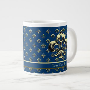 Caneca De Café Grande Fleur de lis (Dourado)