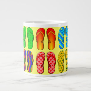 Caneca De Café Grande Flip-Flops... eu adoro a praia!