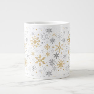 Caneca De Café Grande Floco De Neve E Círculo Sem Costura