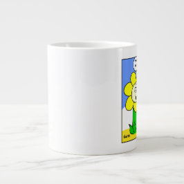 Caneca De Café Grande Flor Amarelo Engraçado e Engraçado no Jardineiro d