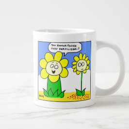 Caneca De Café Grande Flor Amarelo Engraçado e Engraçado no Jardineiro d