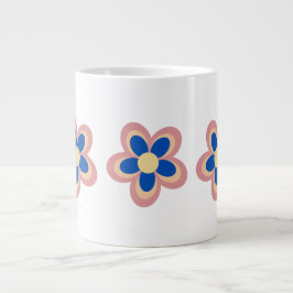 Caneca De Café Grande Flor Colorida