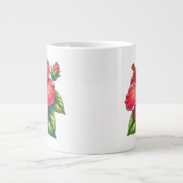 Caneca De Café Grande Flor de hibiscus