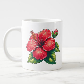 Caneca De Café Grande Flor de hibiscus