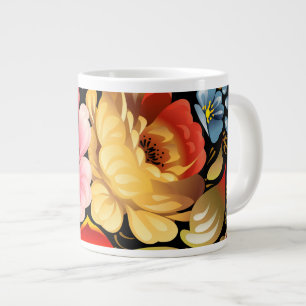 Caneca De Café Grande Flor Legal, Flor, Brilhante