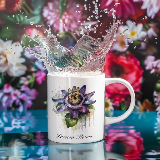 Caneca De Café Grande Flor Passivo Púrpura (Criador carregado)