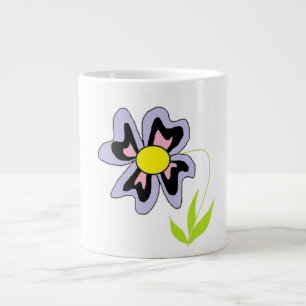 Caneca De Café Grande flor roxa
