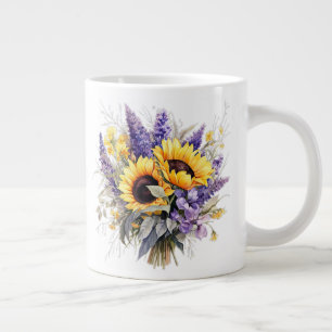 Caneca De Café Grande Floral