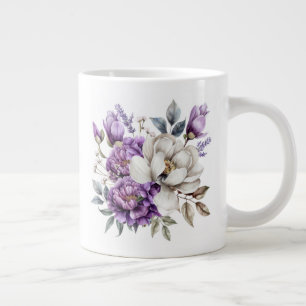 Caneca De Café Grande Floral