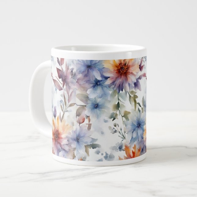 Caneca De Café Grande Floral Coffee Mug (Frente Esquerda)