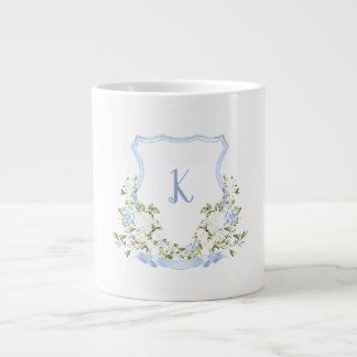 Caneca De Café Grande Floral Crest Monograma