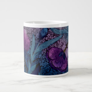 Caneca De Café Grande Floral fúcsia