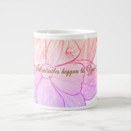 Caneca De Café Grande Floral Inspirador: Deixe que Milagres Aconteçam co