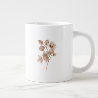 Caneca De Café Grande Floral White Mug | Aesthetic Flower Coffee Cup