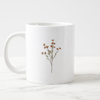 Caneca De Café Grande Floral White Mug | Simple Flower Design Coffee Cup