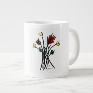 Caneca De Café Grande Flores
