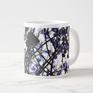 Caneca De Café Grande Flores azuis na árvore de inverno concebem arte di
