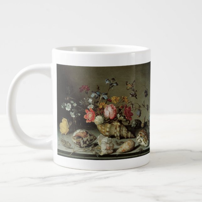 Caneca De Café Grande Flores, conchas e insetos Balthasar van der Ast (Esquerda)