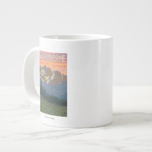 Caneca De Café Grande Flores da primavera - Parque Nacional Yellowstone