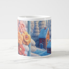 Caneca De Café Grande Flores de Inverno na Janela