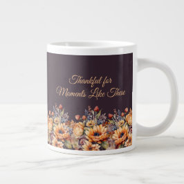 Caneca De Café Grande Flores de Quedas de Cores-d'Água-Púrpura