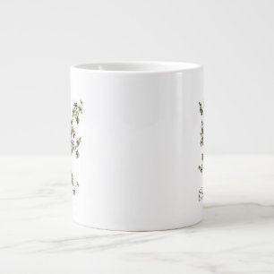 Caneca De Café Grande Flores de Rododendro Personalizadas