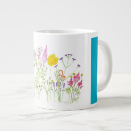 Caneca De Café Grande Flores de verão